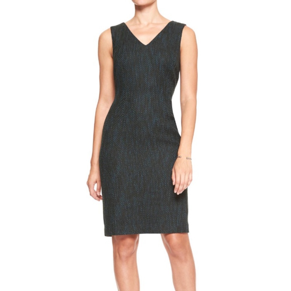 Banana Republic Blue Boucle Tweed Mini Dress NWT